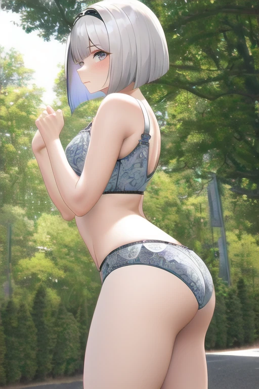 [NovelAI] Bob Outdoor From the side Masterpiece Cosplay Underwear [Illustration]